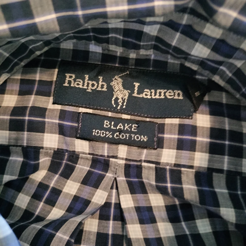 Polo Ralph‎ Lauren Blake Black And Blue Plaid Men's Short Sleeve Shirt Size L